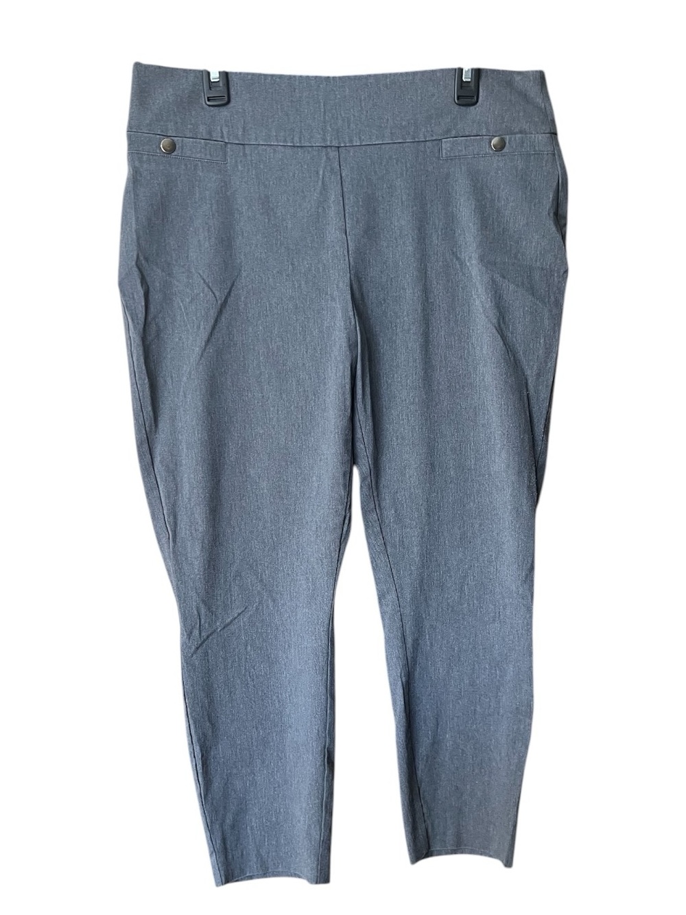 Maurice’s Grey Pull On Cropped Pants Sz 14W Wide Waistband